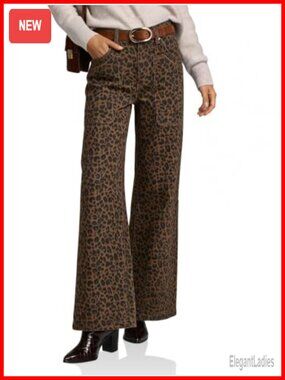 High Waisted Wide Leg Flared Jeans Stretch Denim Pants Women Casual